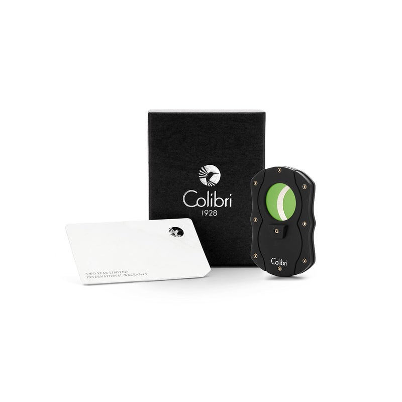 Colibri Premium Cut Cigar Cutter - Ergonomic Stainless Steel, Double Guillotine Style Spring-Loaded Straight Cut Blade, Ideal for up to 62+ Ring Gauge - Gift for Cigar Enthusiasts (Black & Green) - Image 5